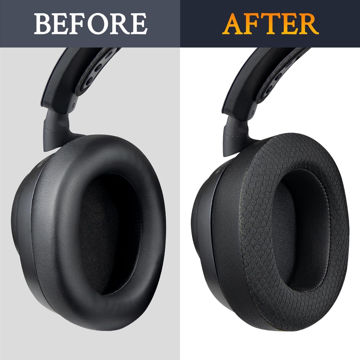 Almohadillas de Repuesto SOULWIT para Auriculares Steelseries Arctis Nova Pro Inalámbricos - Negro