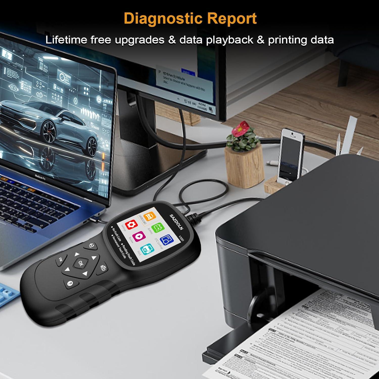 Escáner OBD2 SAZDOLN V550 Mejorado, Diagnóstico Automotriz
