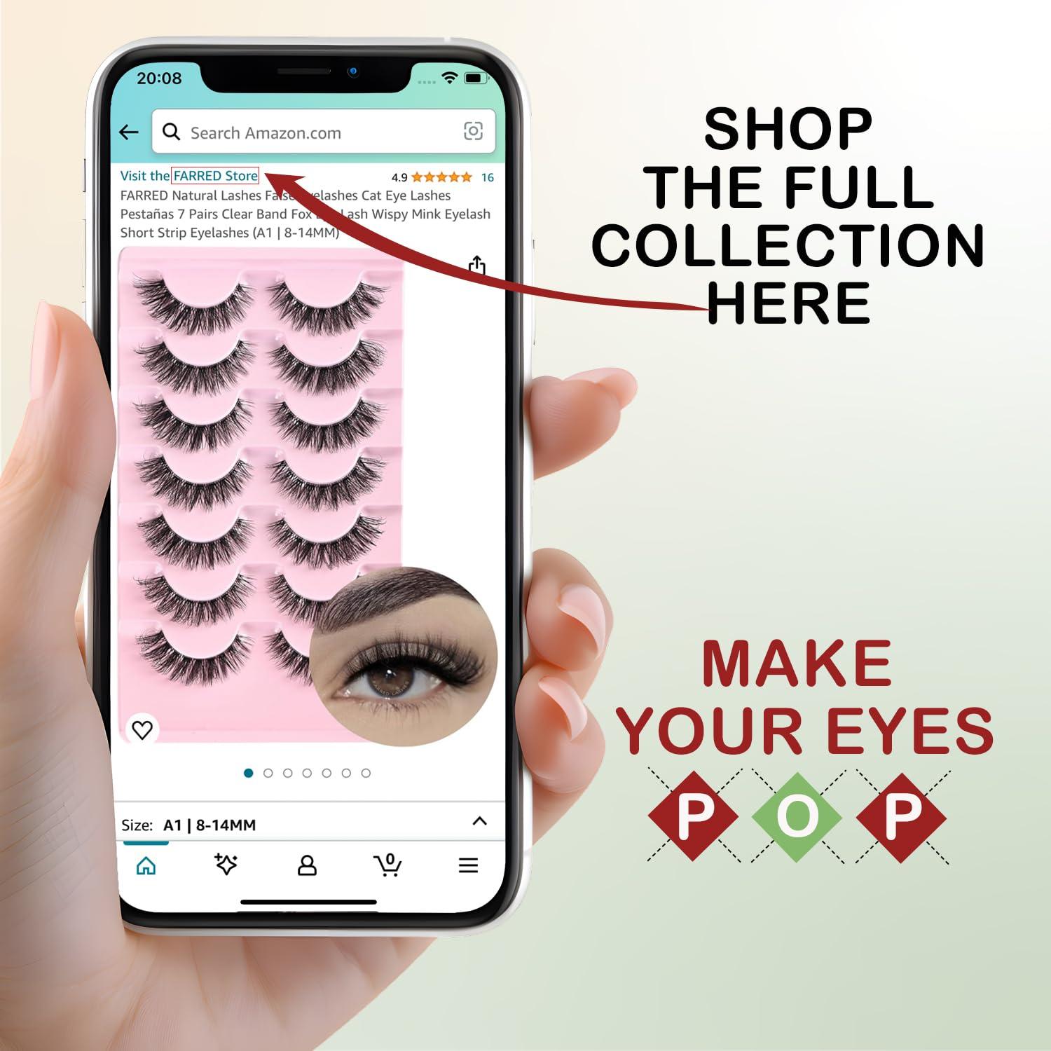 Pestañas Ojo de Gato FARRED Naturales 8-14MM Volumen Híbrido