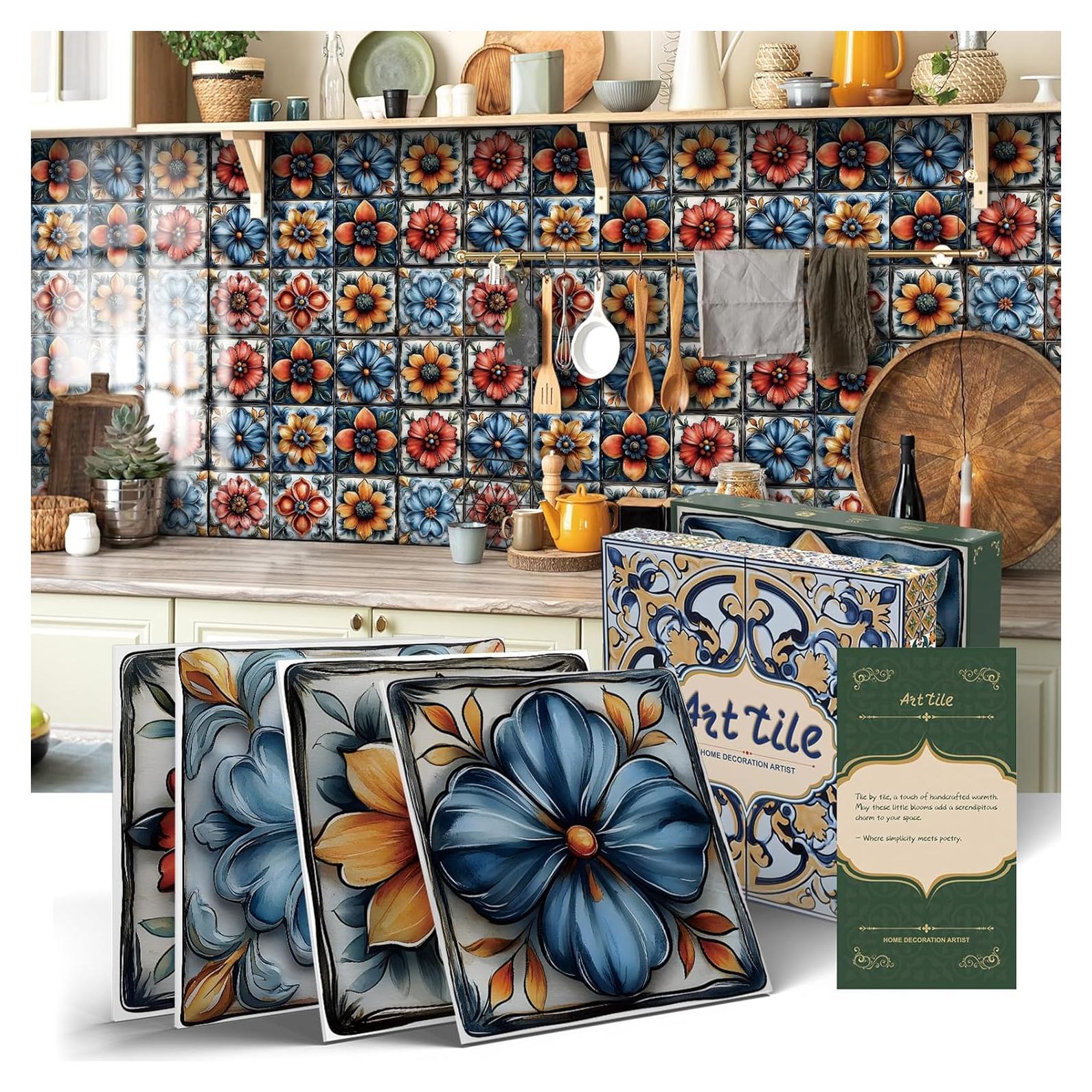 Calcomanías de Azulejos 6x6 ViibXfans - 12 Hojas Impermeables