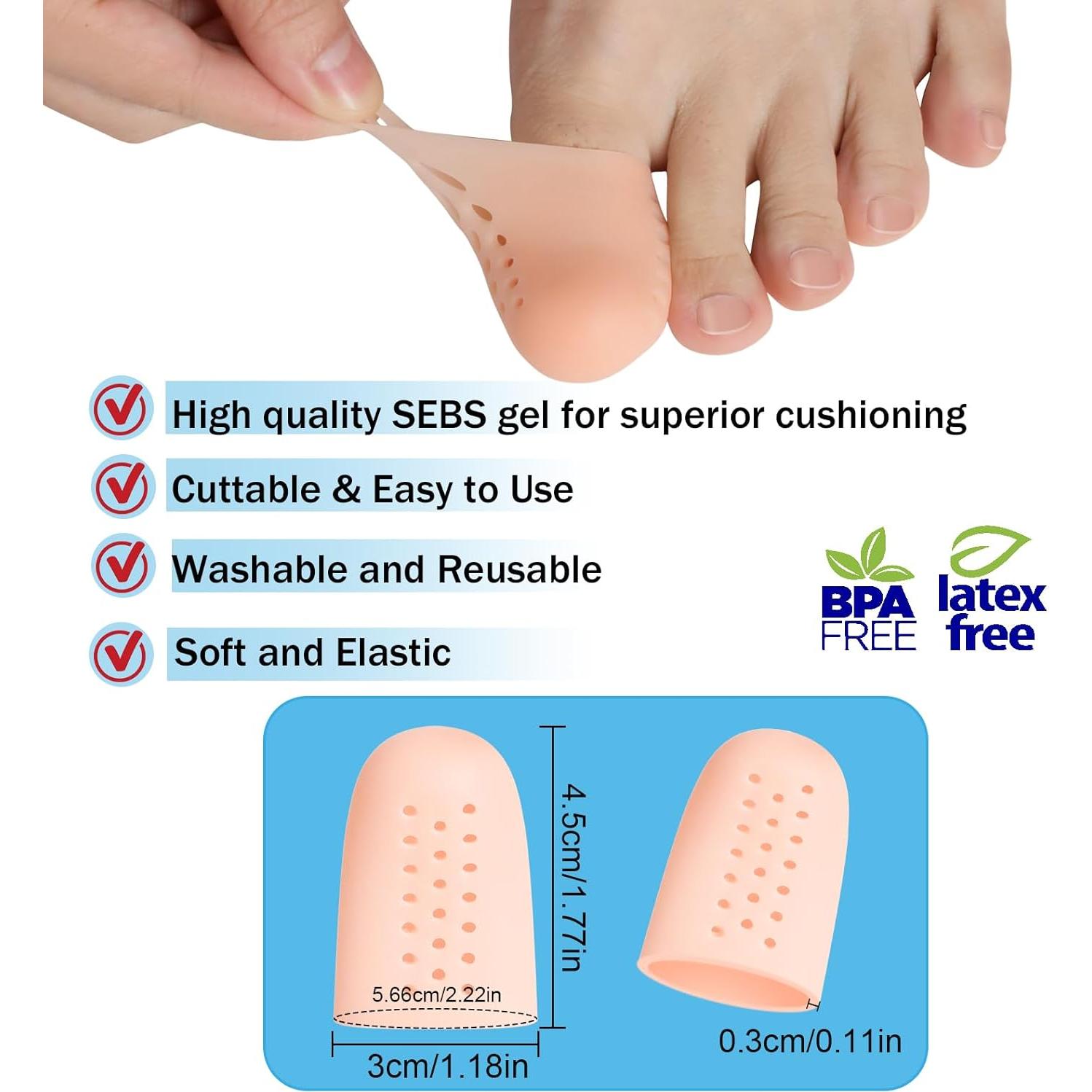 Protectores de Dedo Gordo Pnrskter 10PCS Gel Aloe Vera