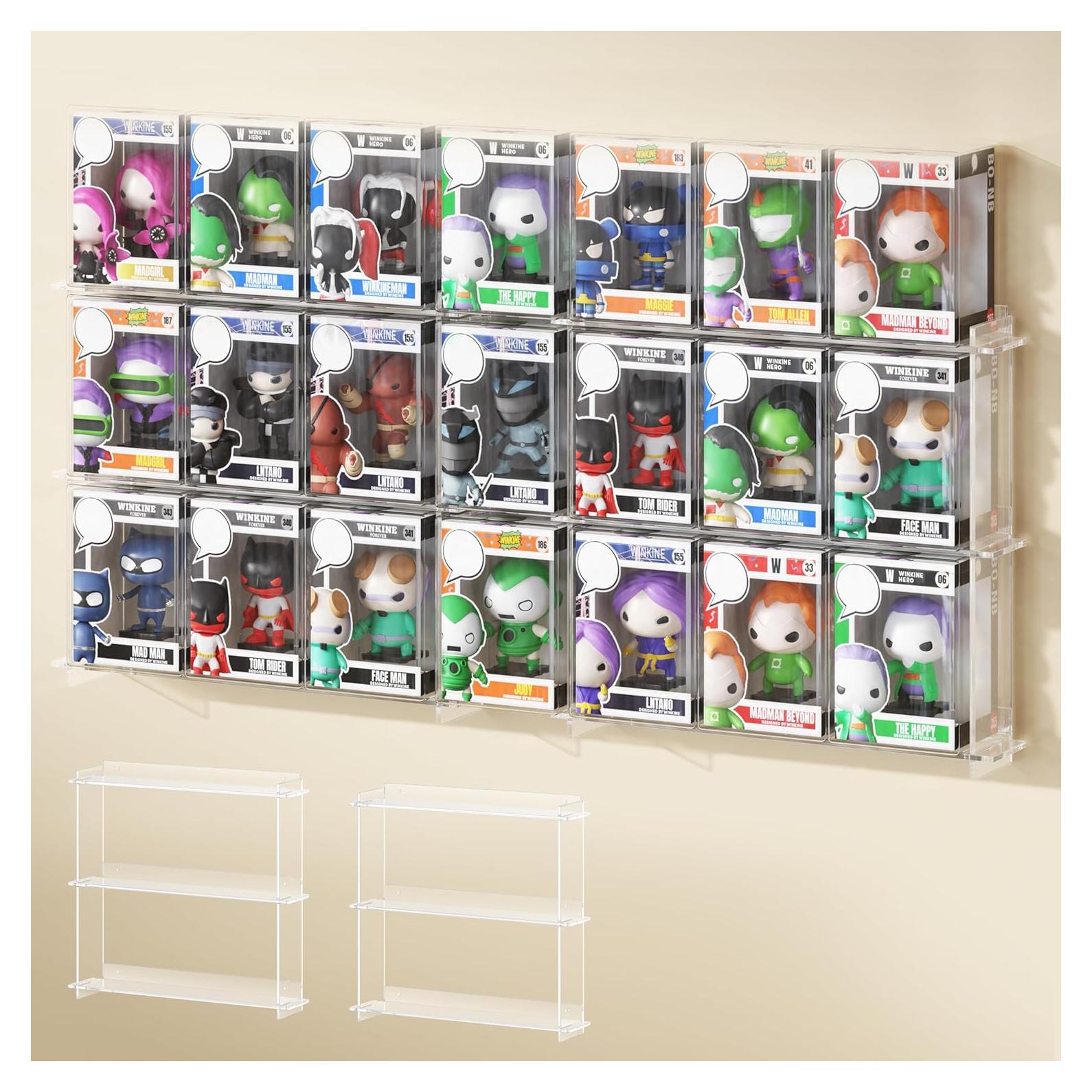 Estantes Flotantes WINKINE para 21 Funko Pop en Caja - 2 Paquetes