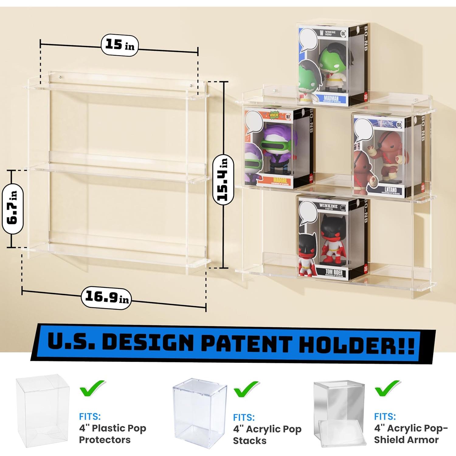 Estantes Flotantes WINKINE para 21 Funko Pop en Caja - 2 Paquetes