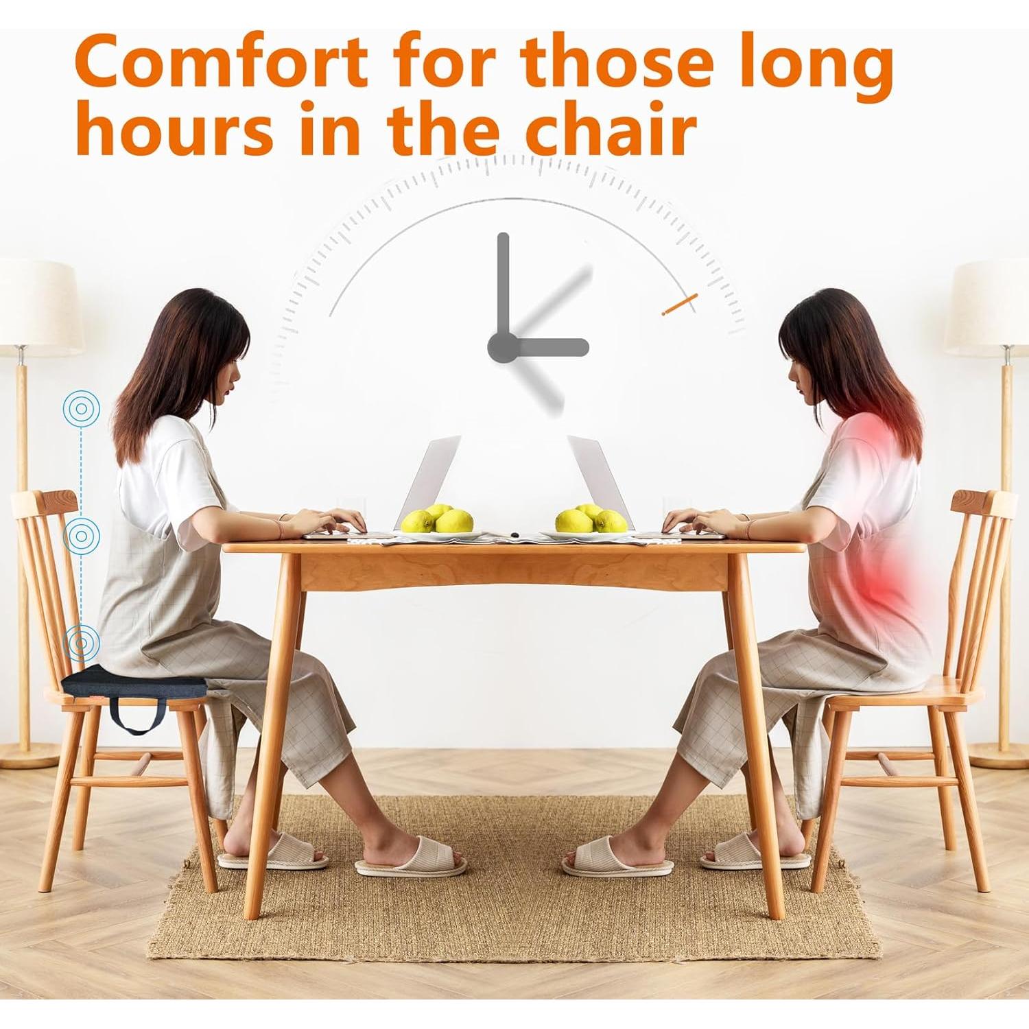 Cojín de Asiento Plegable Sojoy Negro Transpirable 39.4x33 cm