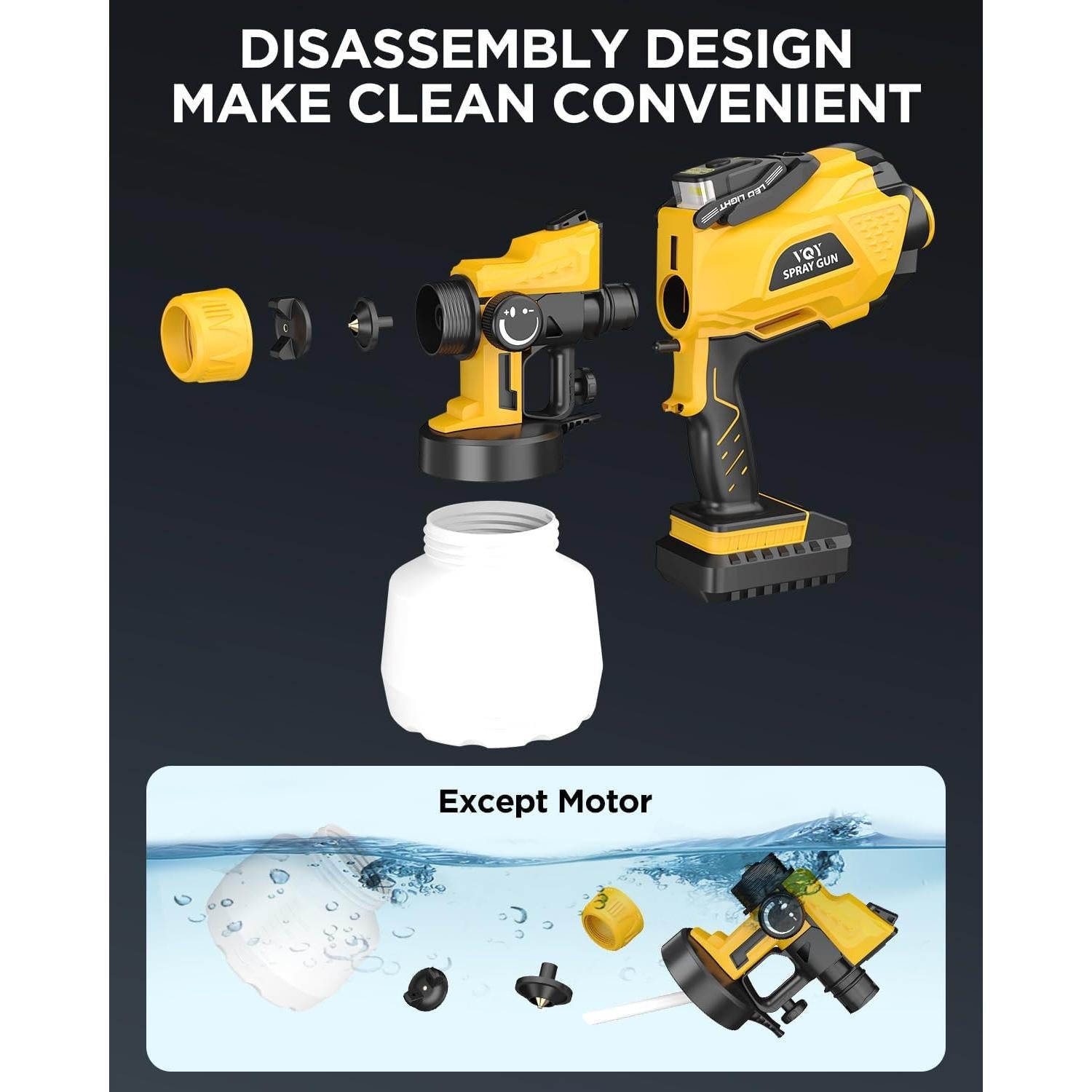 Pulverizador de pintura VQY PS-45YY HVLP inalámbrico 1200ml