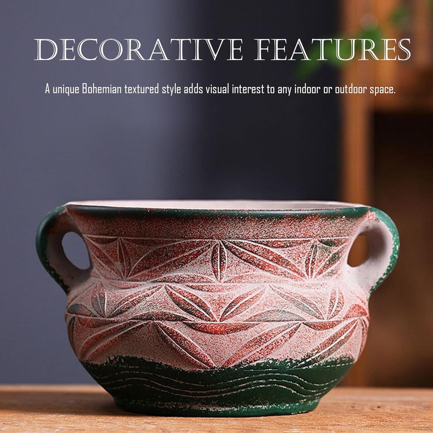 Set de 2 Macetas Cerámicas para Suculentas con Drenaje