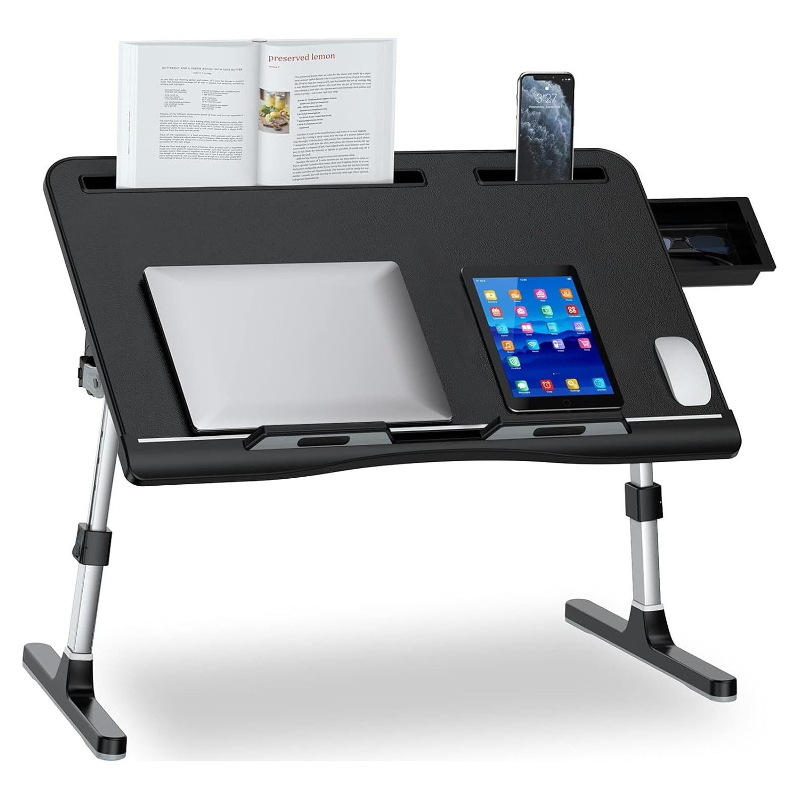 Escritorio de Cama Ajustable EVETTO 60x40 cm Negro