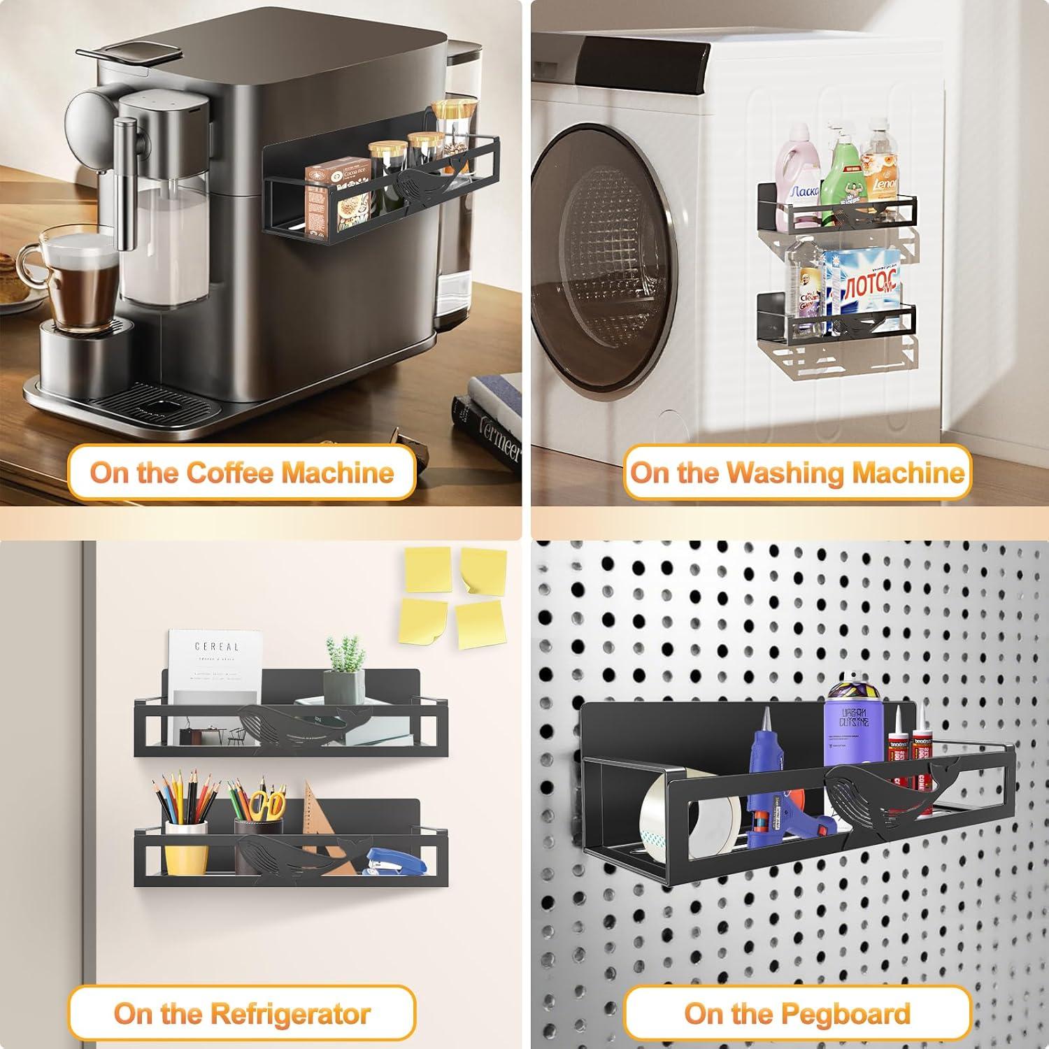 Estante Magnético para Especias AURIKAR, Paquete de 2, Negro