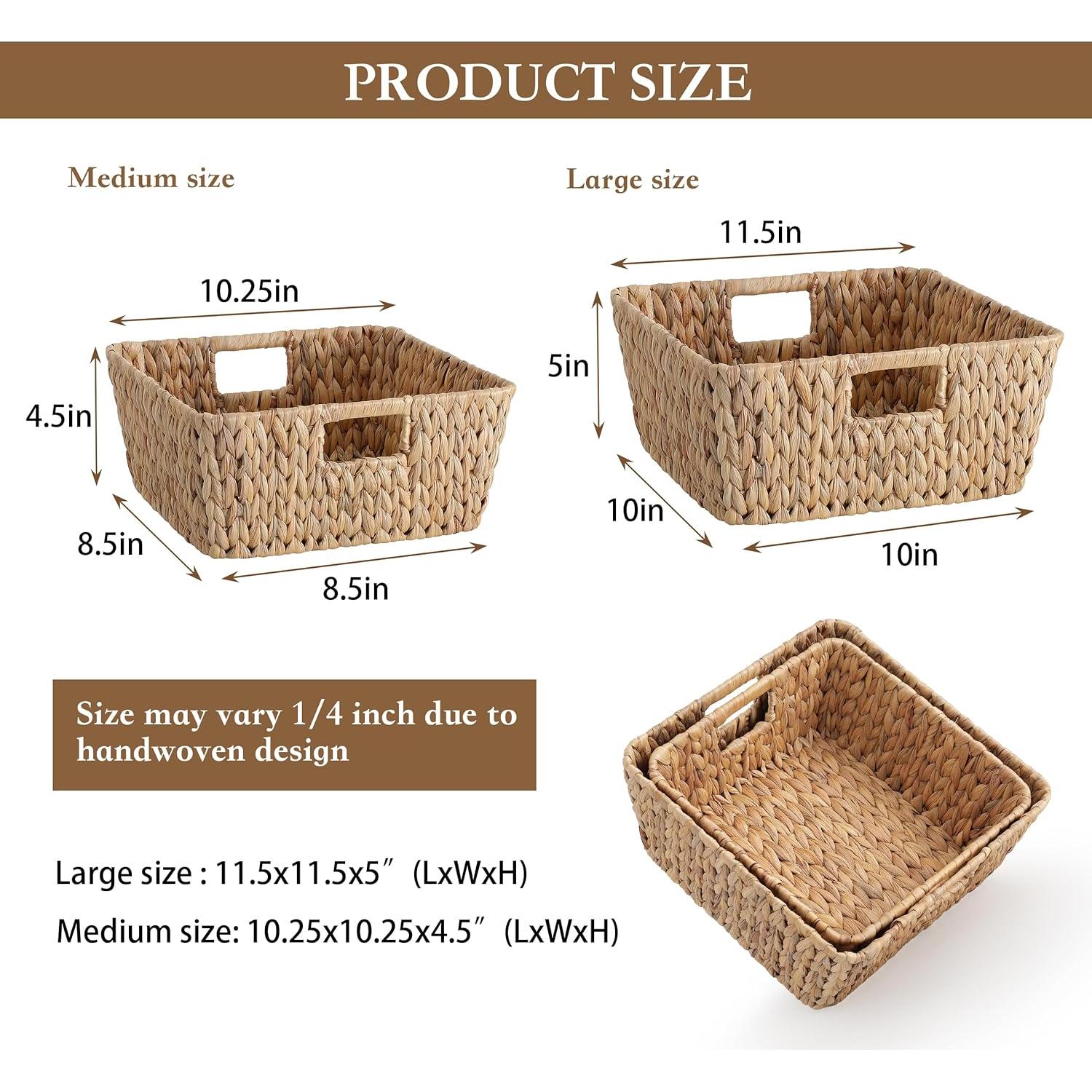 Juego de 2 Cestas de Almacenamiento DAICOLAD Cuadradas