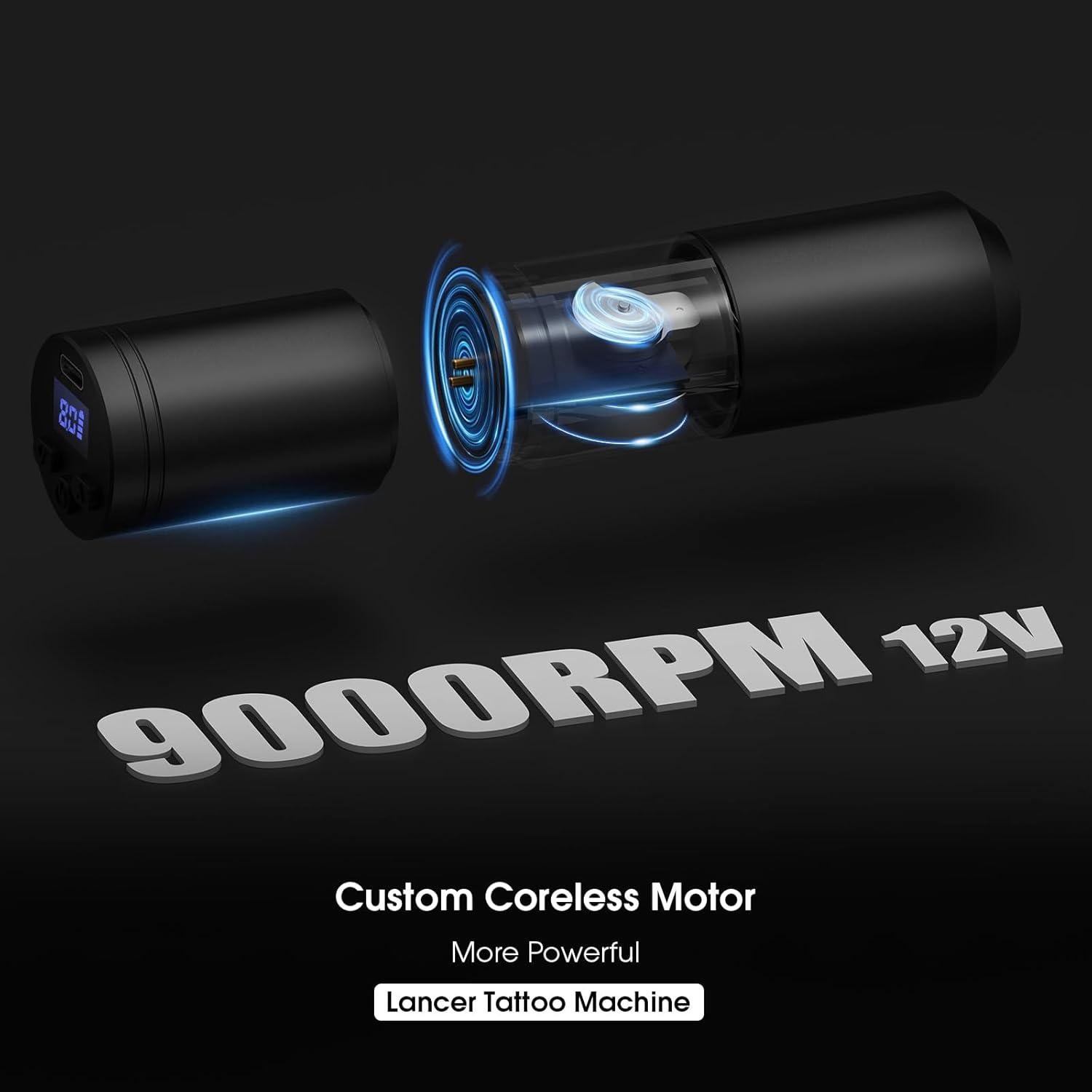 Kit de Tatuaje EZ - Máquina Inalámbrica Lancer 1500mAh