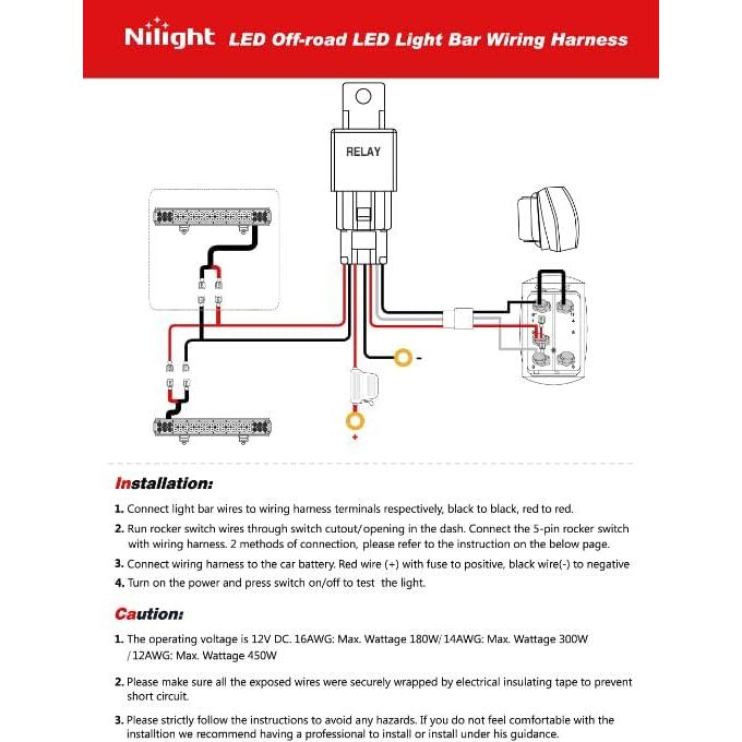 Nilight Luz LED Empotrada 2Pcs 6" 60W IP68 para Offroad