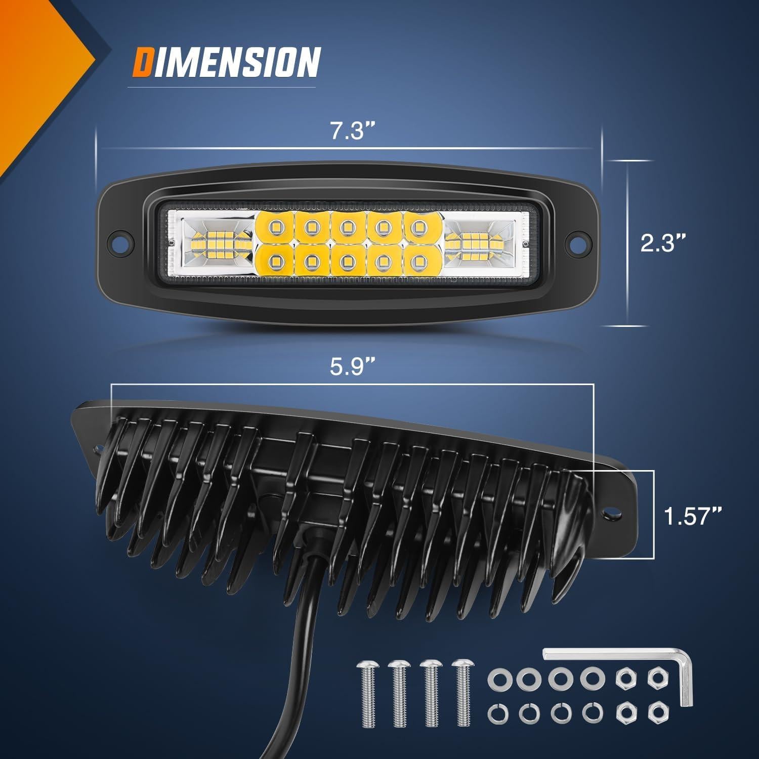 Nilight Luz LED Empotrada 2Pcs 6" 60W IP68 para Offroad