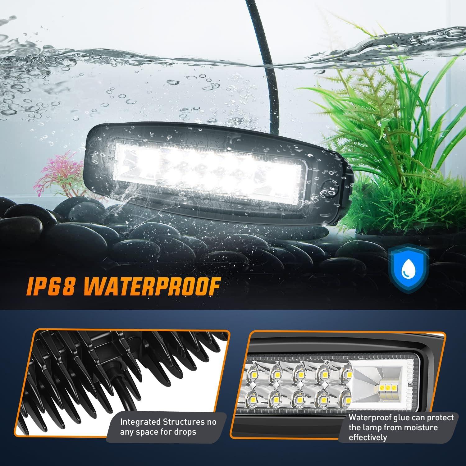 Nilight Luz LED Empotrada 2Pcs 6" 60W IP68 para Offroad
