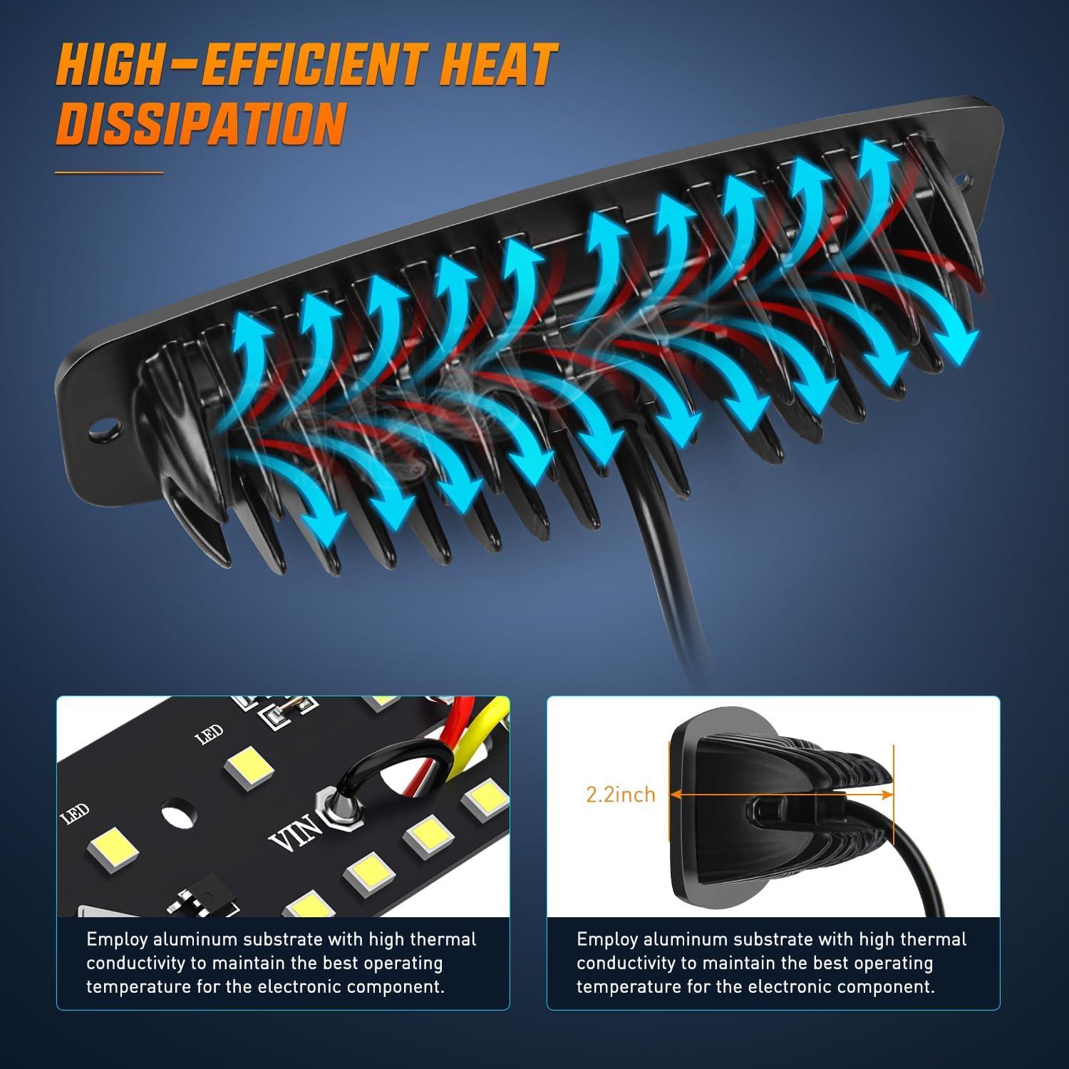 Nilight Luz LED Empotrada 2Pcs 6" 60W IP68 para Offroad