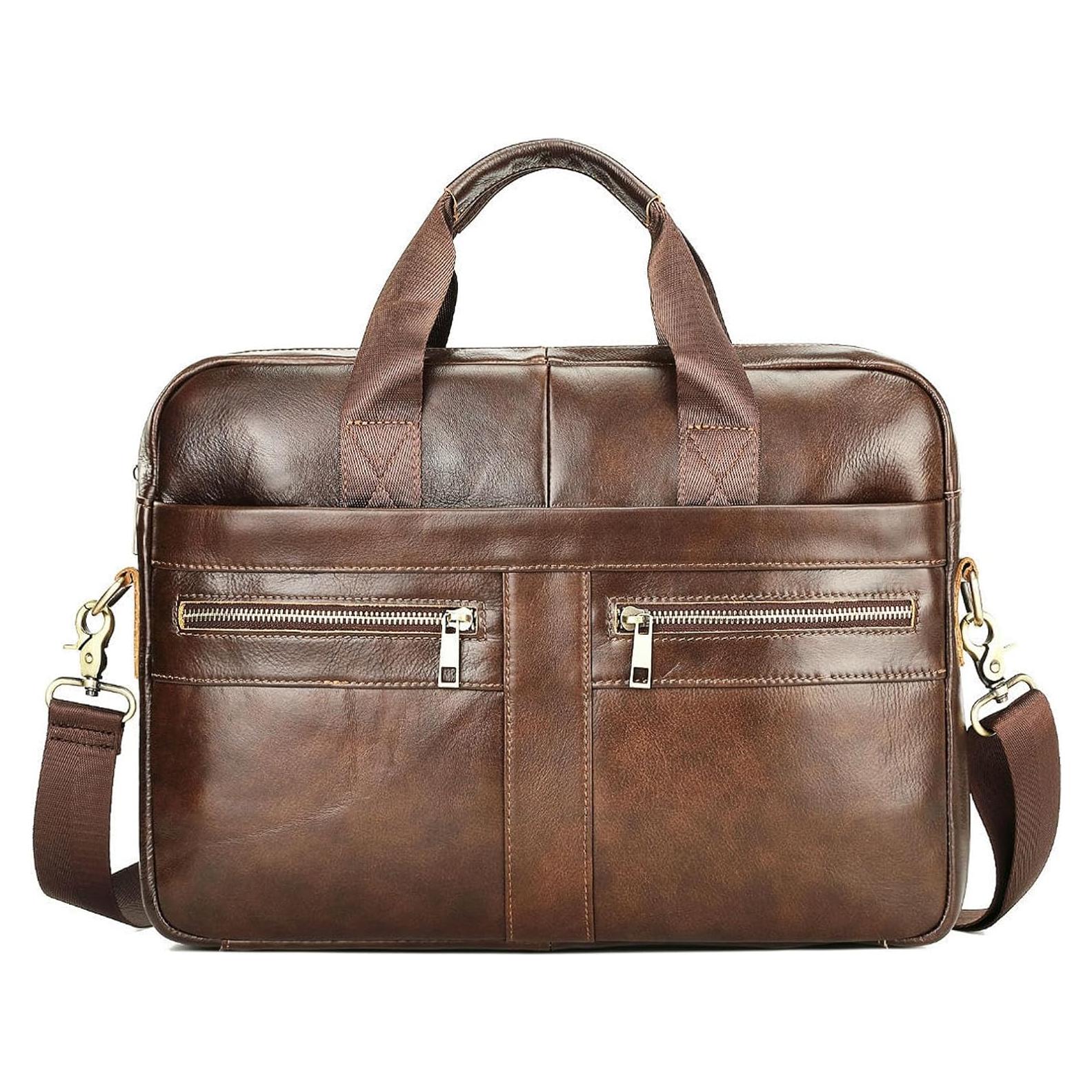 Maletín de Cuero Vintage Marrón 40.6x11.4x30.5cm para Laptop