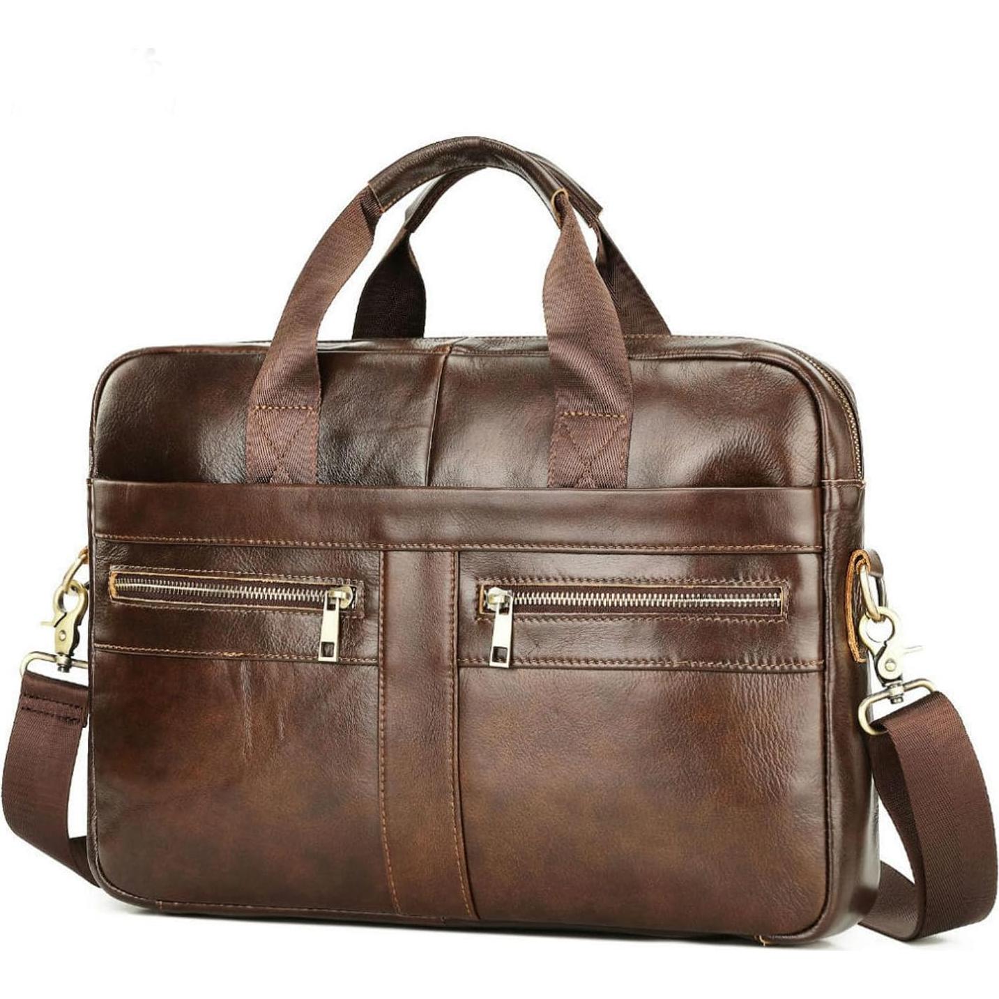 Maletín de Cuero Vintage Marrón 40.6x11.4x30.5cm para Laptop