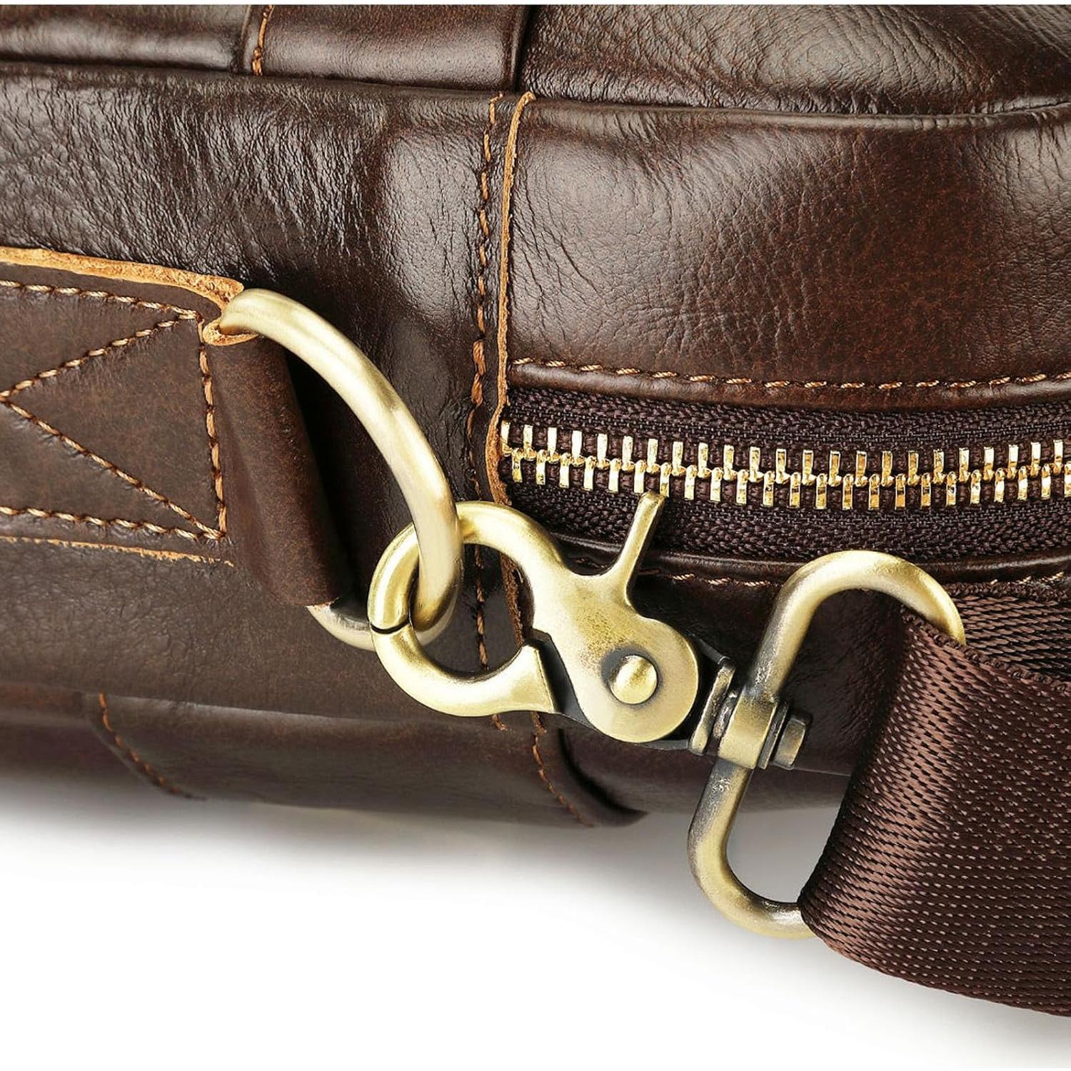 Maletín de Cuero Vintage Marrón 40.6x11.4x30.5cm para Laptop