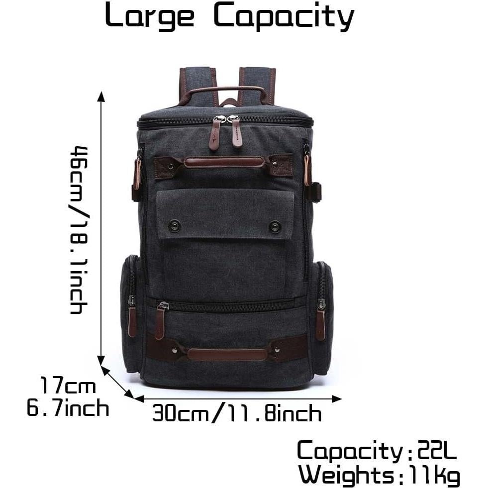 Mochila de Lona Vintage Jahomieo 46x30x17 cm para Portátil