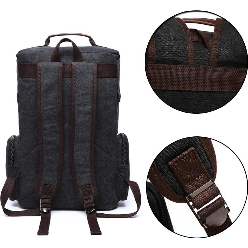 Mochila de Lona Vintage Jahomieo 46x30x17 cm para Portátil