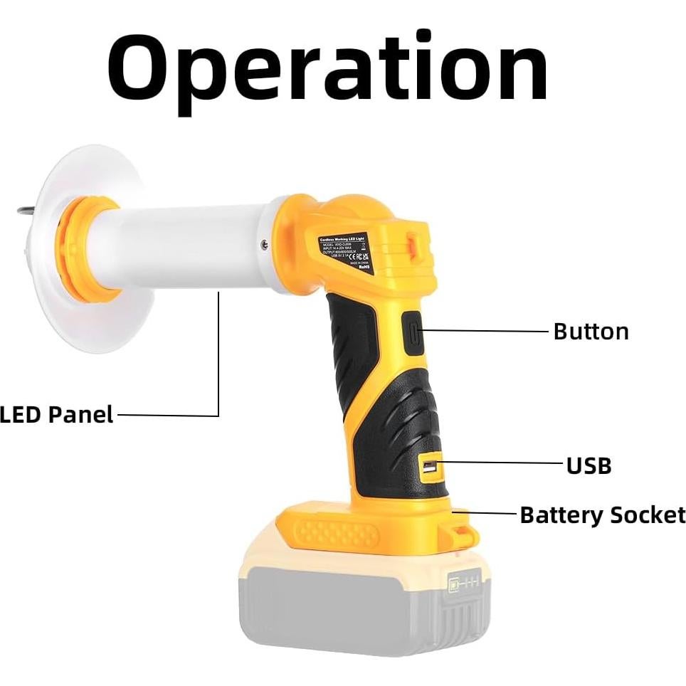 Linterna LED 800LM Weixblixian Compatible Dewalt 20V Max
