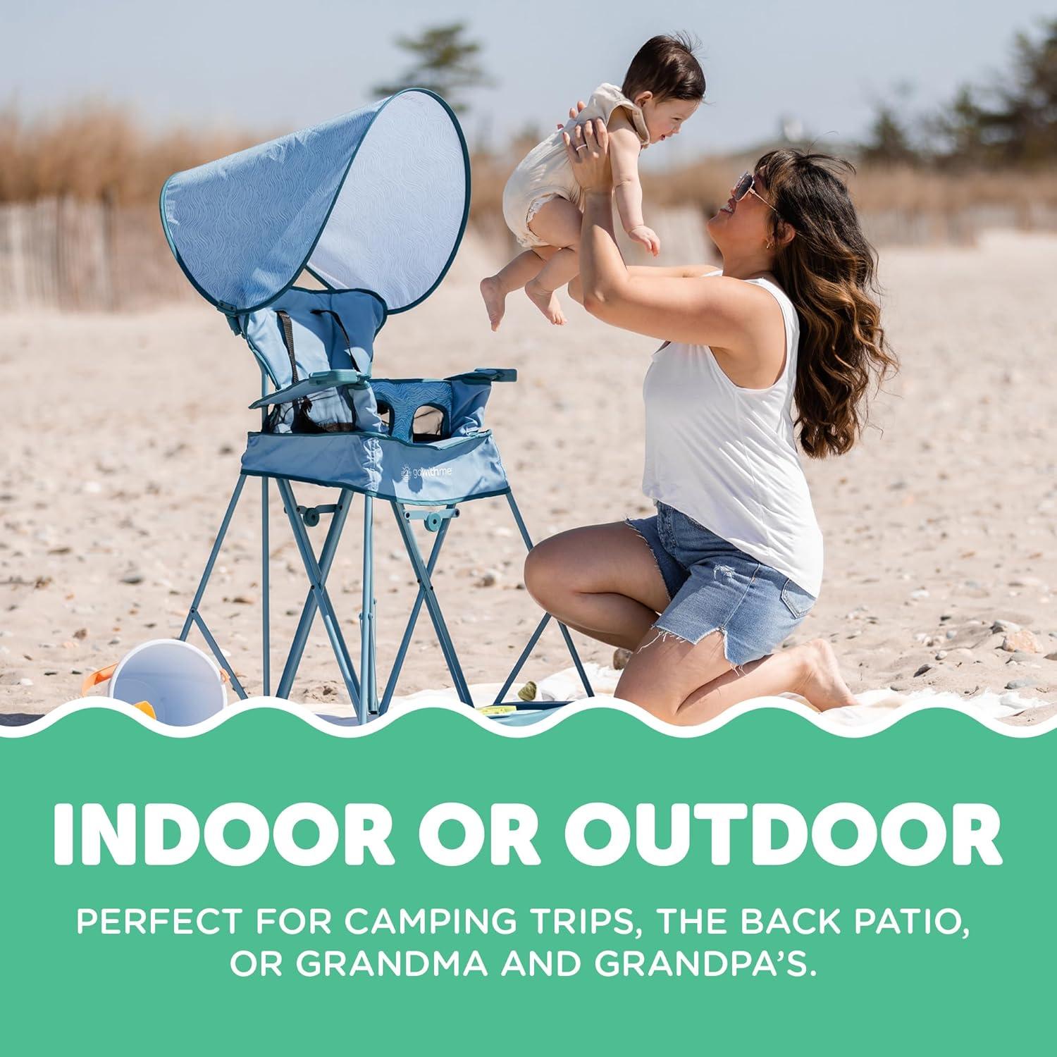 Silla Alta Portátil Baby Delight Ve Conmigo Deluxe Onda Azul