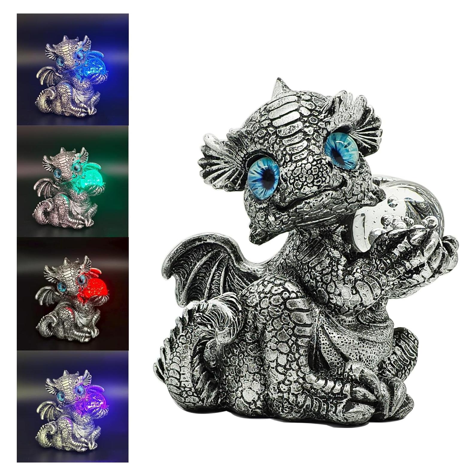 Estatua de Dragón Bebé con Luz LED HMUSNWOL 10.2 cm