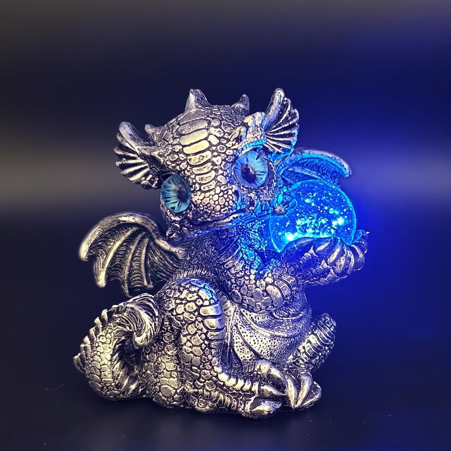 Estatua de Dragón Bebé con Luz LED HMUSNWOL 10.2 cm