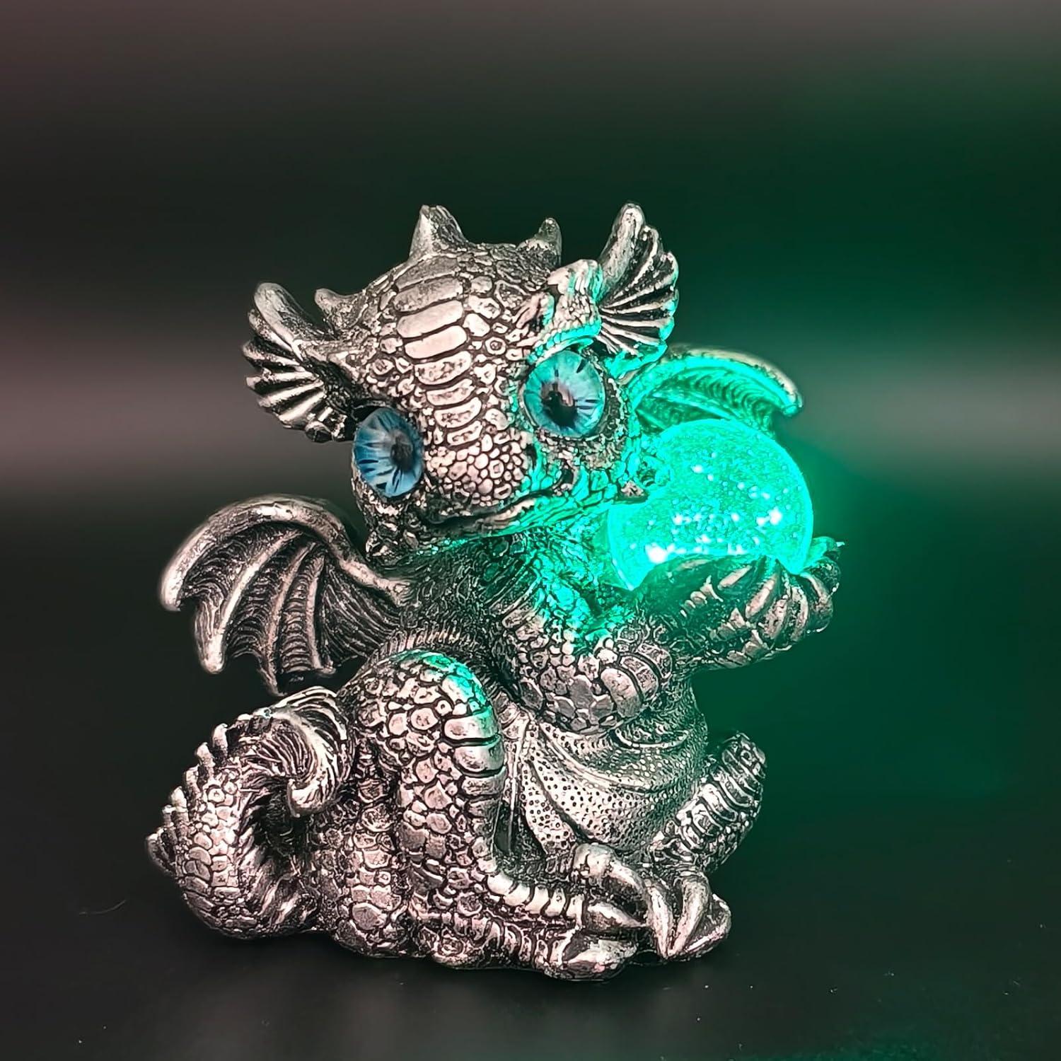 Estatua de Dragón Bebé con Luz LED HMUSNWOL 10.2 cm