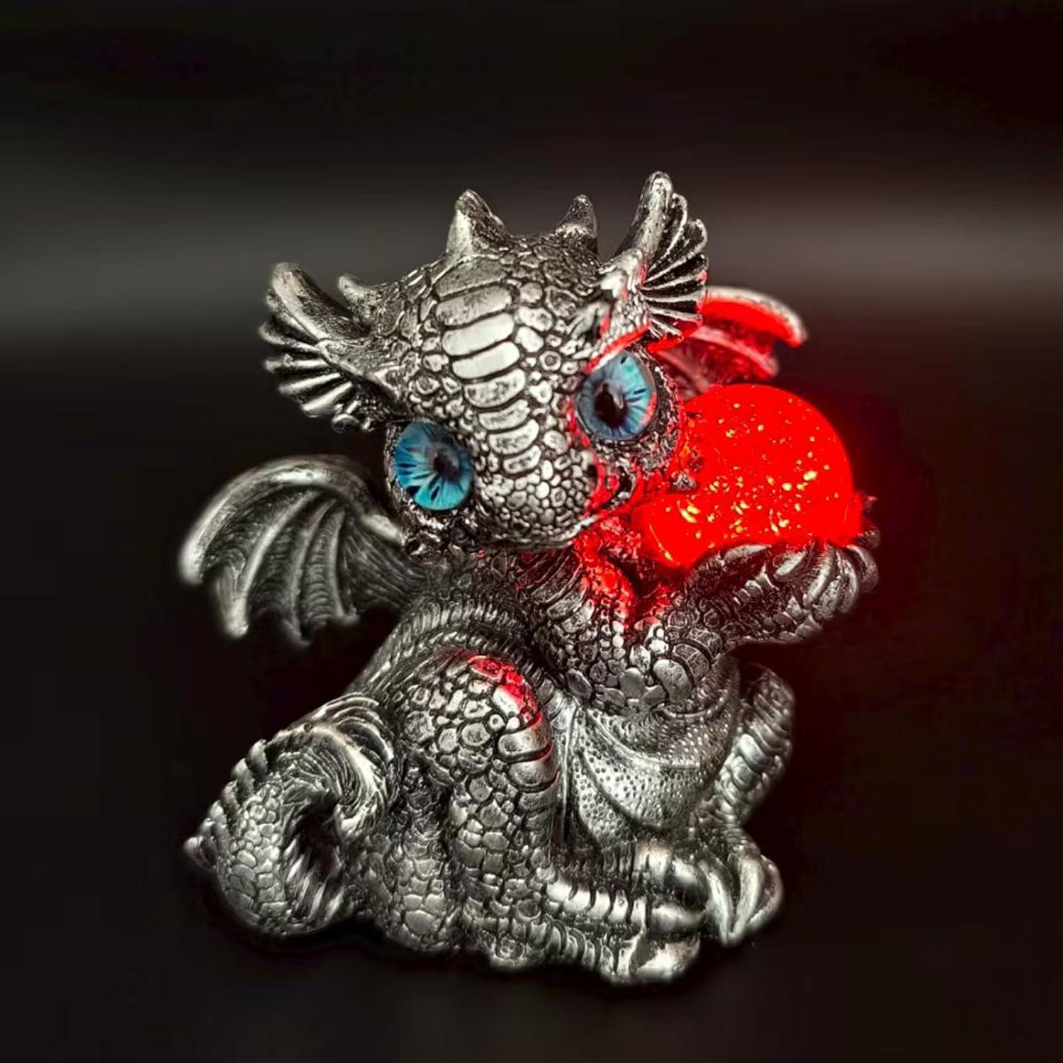 Estatua de Dragón Bebé con Luz LED HMUSNWOL 10.2 cm