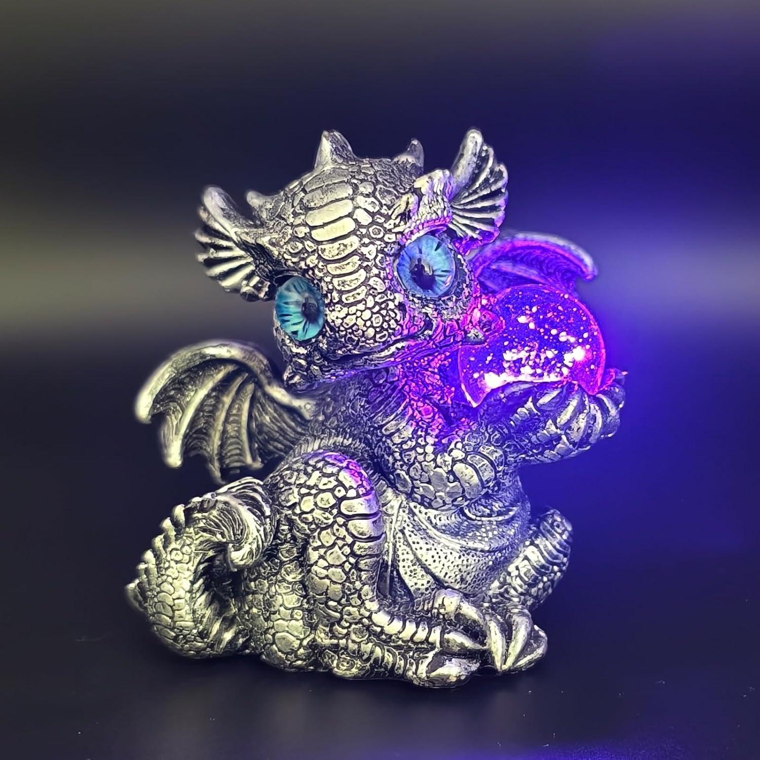 Estatua de Dragón Bebé con Luz LED HMUSNWOL 10.2 cm