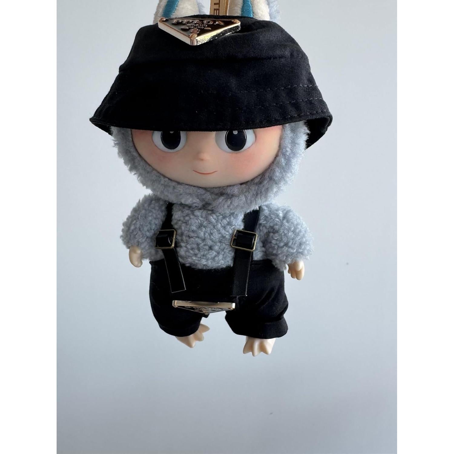 Conjunto de Ropa para Muñeca 17cm LABUBU Overoles Negros