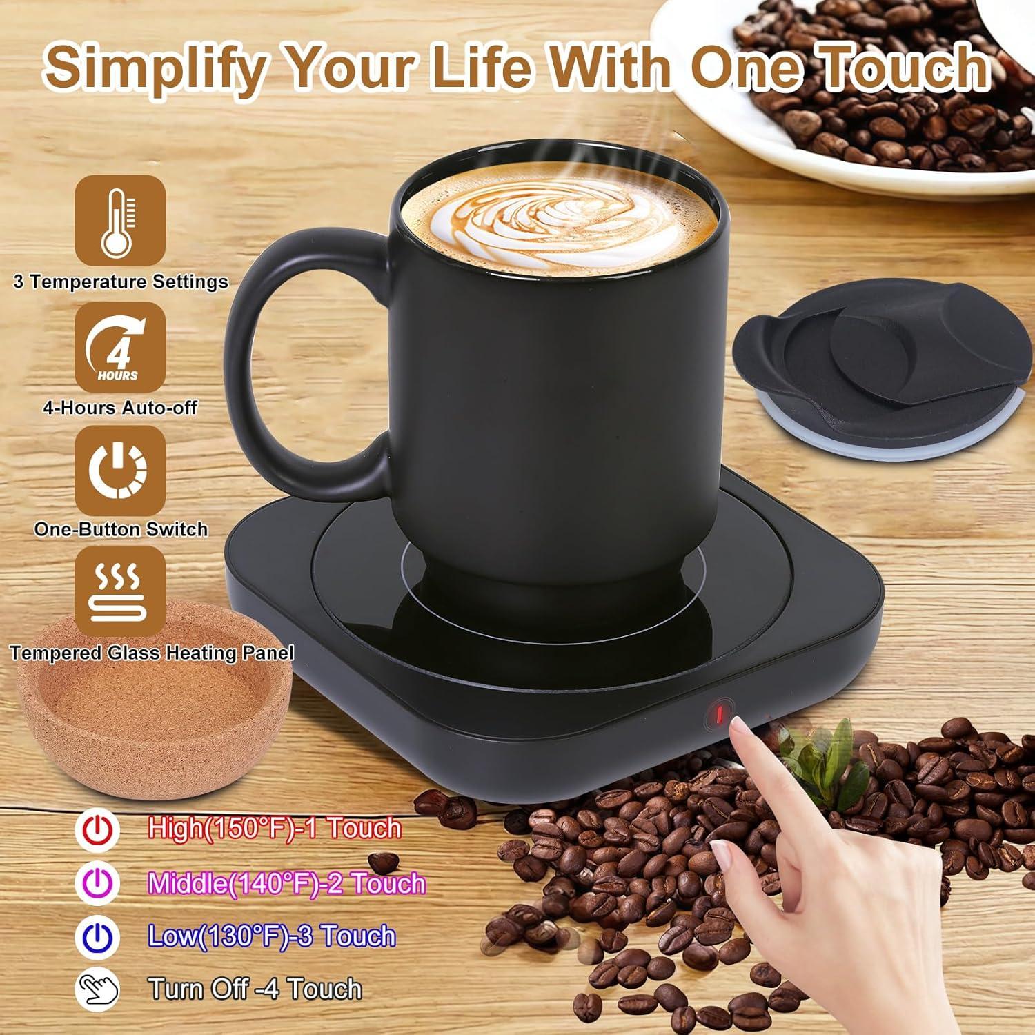 Calentador de Taza Eléctrico Felibeaco con Taza Cerámica 15oz