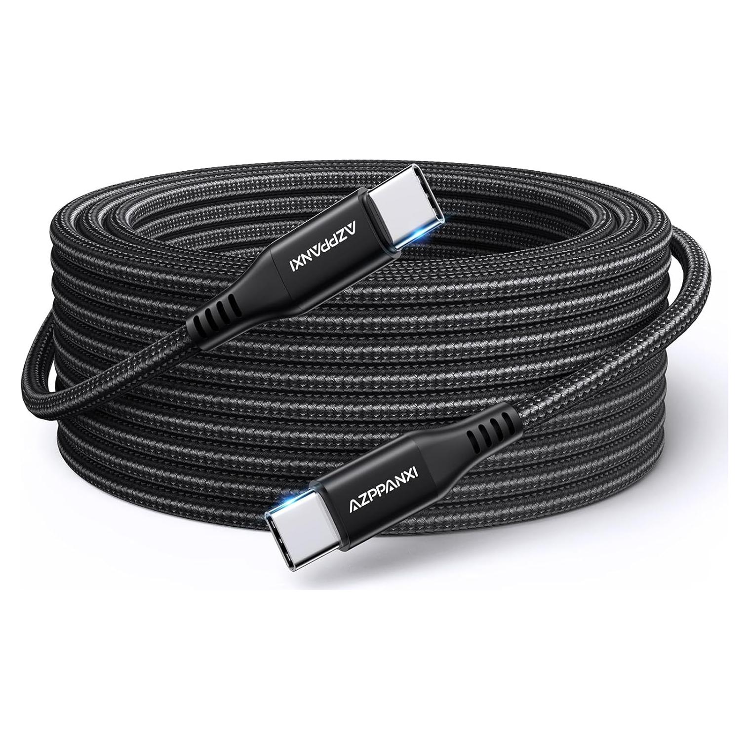 Cable USB C a USB C AZPPANXI 4.57m Carga Rápida 60W Nylon