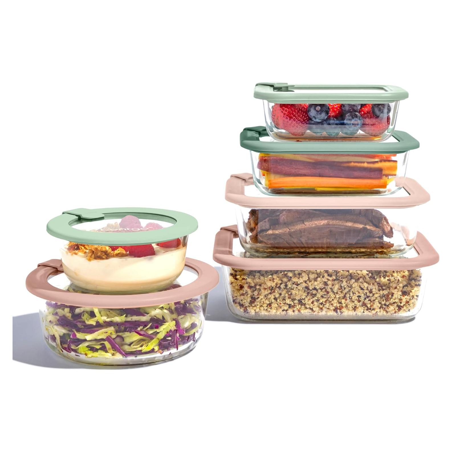 Set de 12 Contenedores de Vidrio Bentgo a Prueba de Fugas