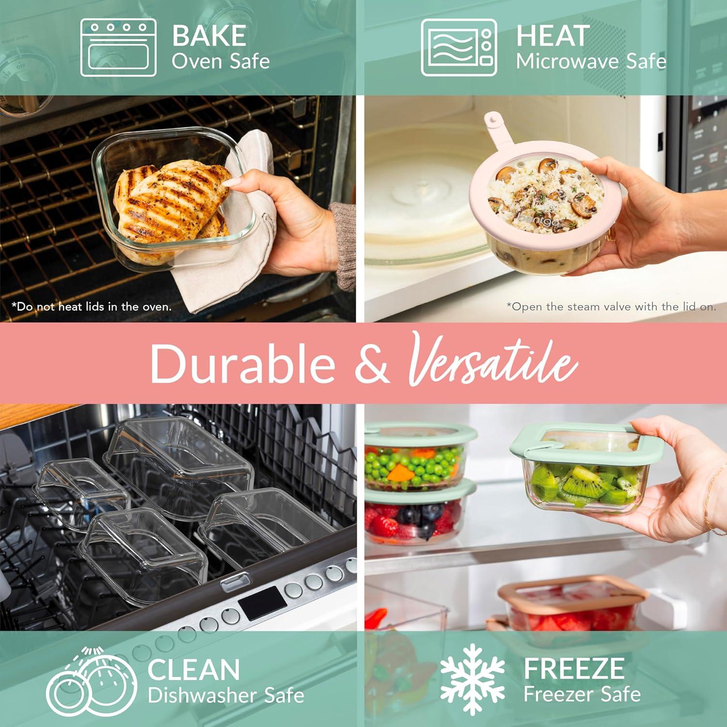 Set de 12 Contenedores de Vidrio Bentgo a Prueba de Fugas