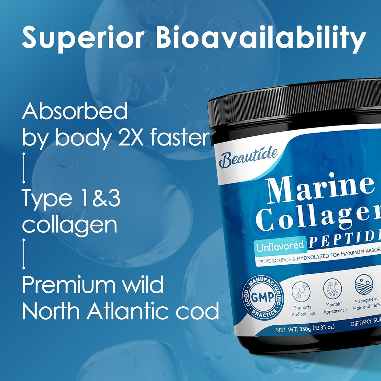Péptidos de colágeno marino Beautide 348g con Vitamina C