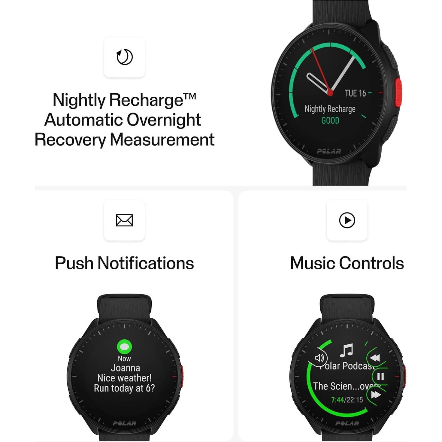 Reloj Inteligente Polar Pacer GPS Fitness Ultra-Ligero 40g