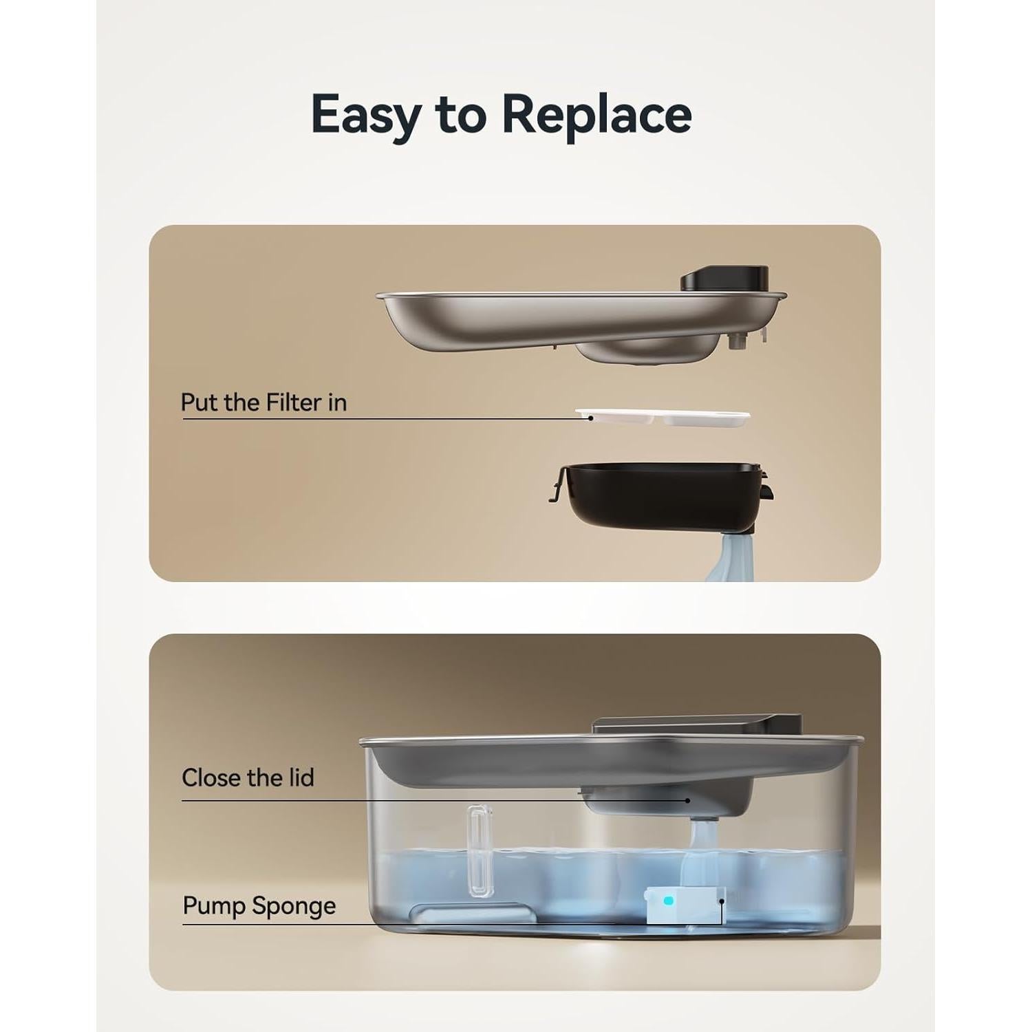 6 Filtros y 6 Esponjas de Reemplazo FEELNEEDY FN-W13