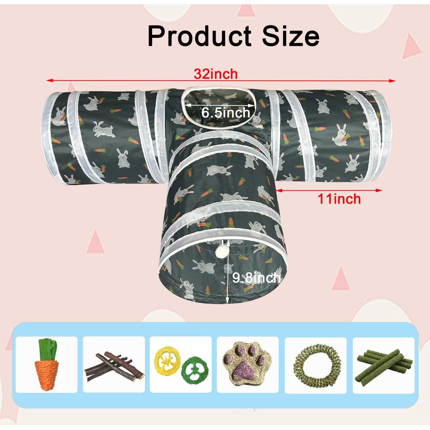 Túnel Plegable para Conejos LUCKITTY 83.82x50.8 cm Gris