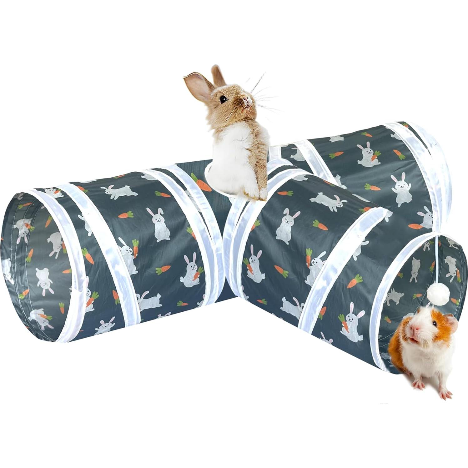 Túnel Plegable para Conejos LUCKITTY 83.82x50.8 cm Gris