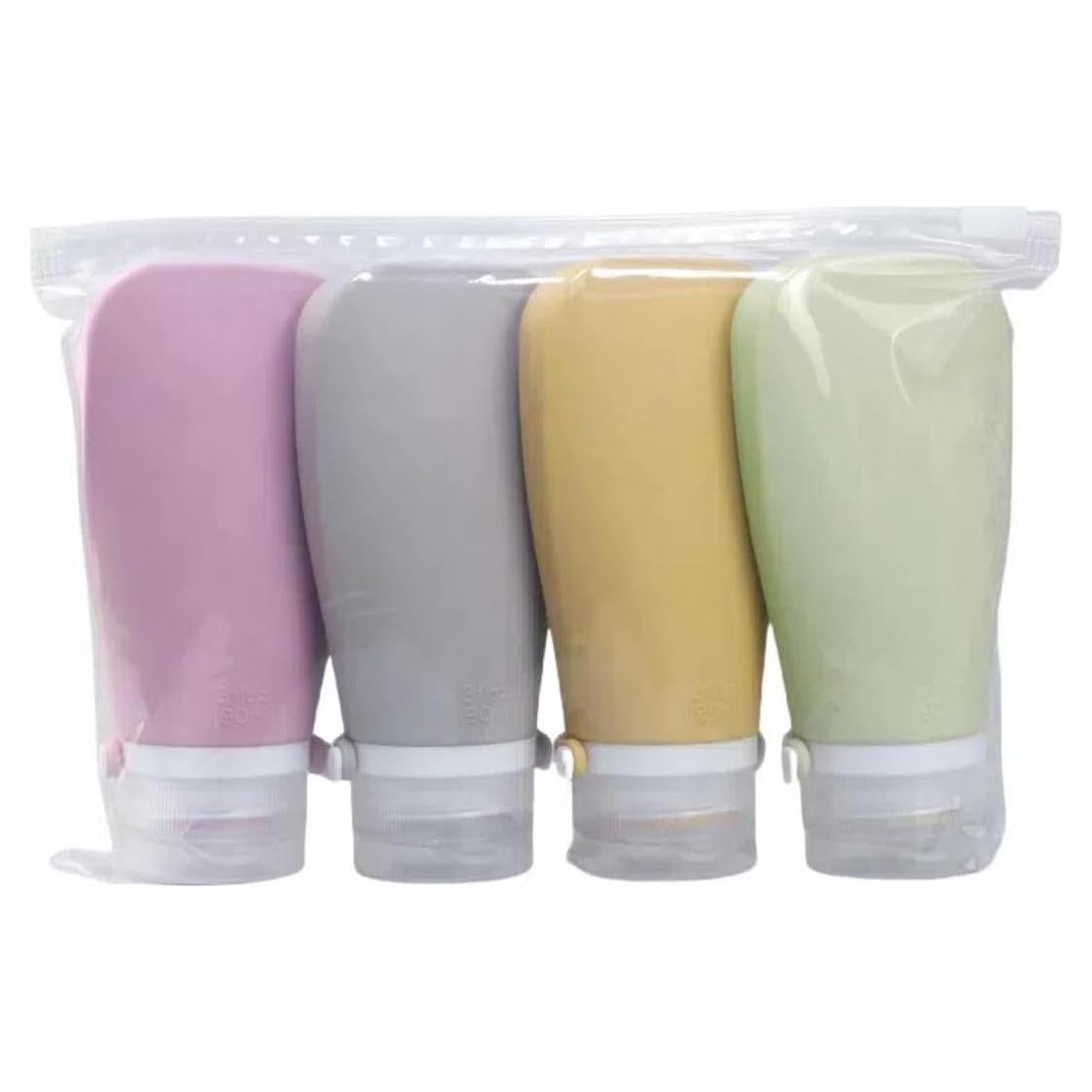 4 Botellas de Silicona para Viaje xincx 60ml A Prueba de Fugas