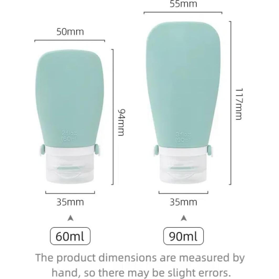 4 Botellas de Silicona para Viaje xincx 60ml A Prueba de Fugas
