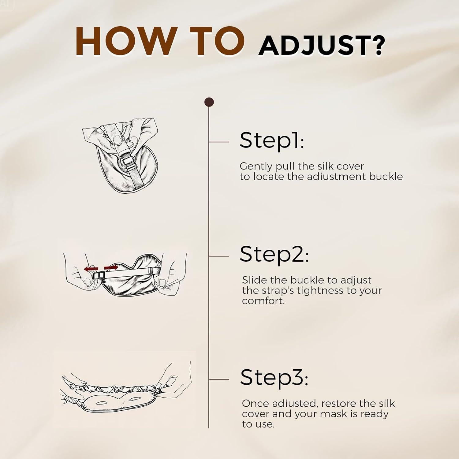 Máscara de Sueño de Seda 100% SilkSilky 22 Momme Ajustable Negra