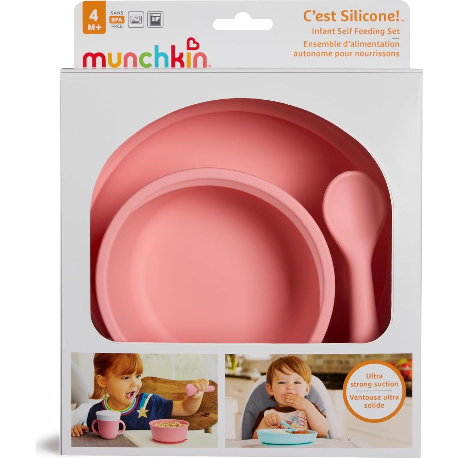 Juego de Alimentación Munchkin Silicona Coral 3 Piezas