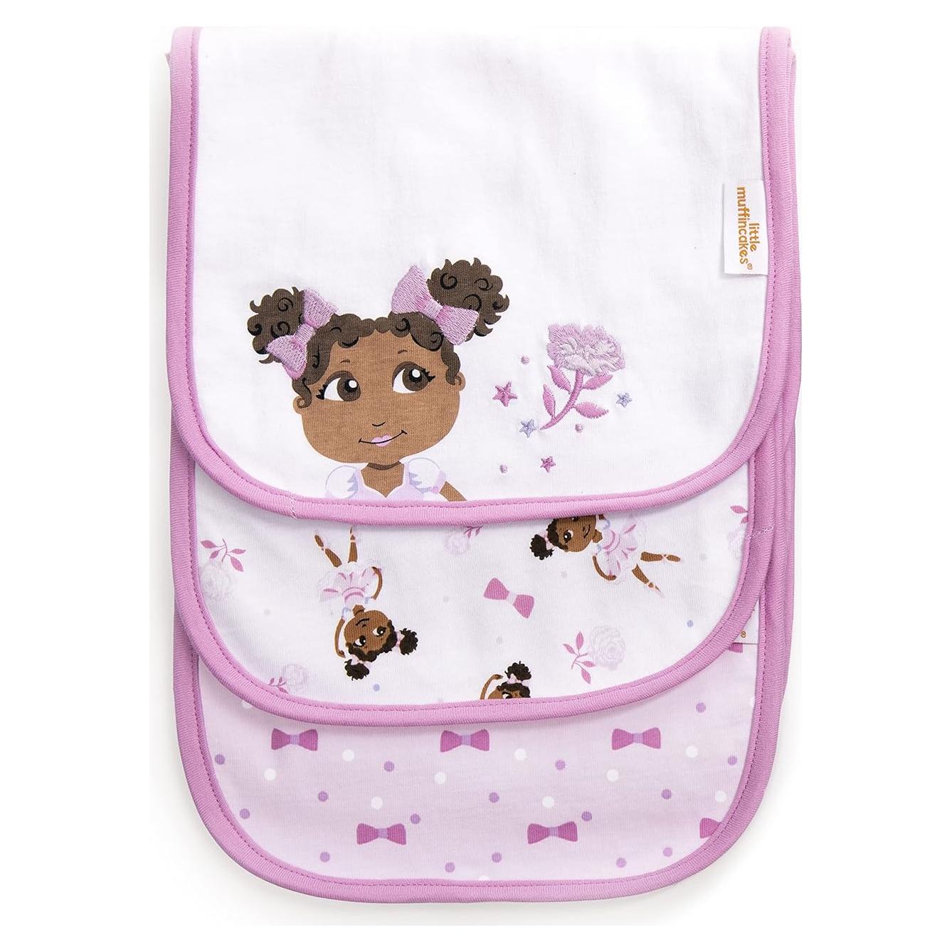 Paquete de 3 Paños para Eructar Little Muffincakes Rosa