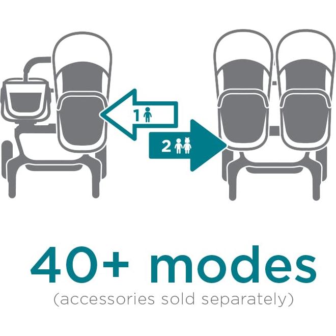Carrito de bebé Contours Element 2 plazas negro con toldo UPF 50