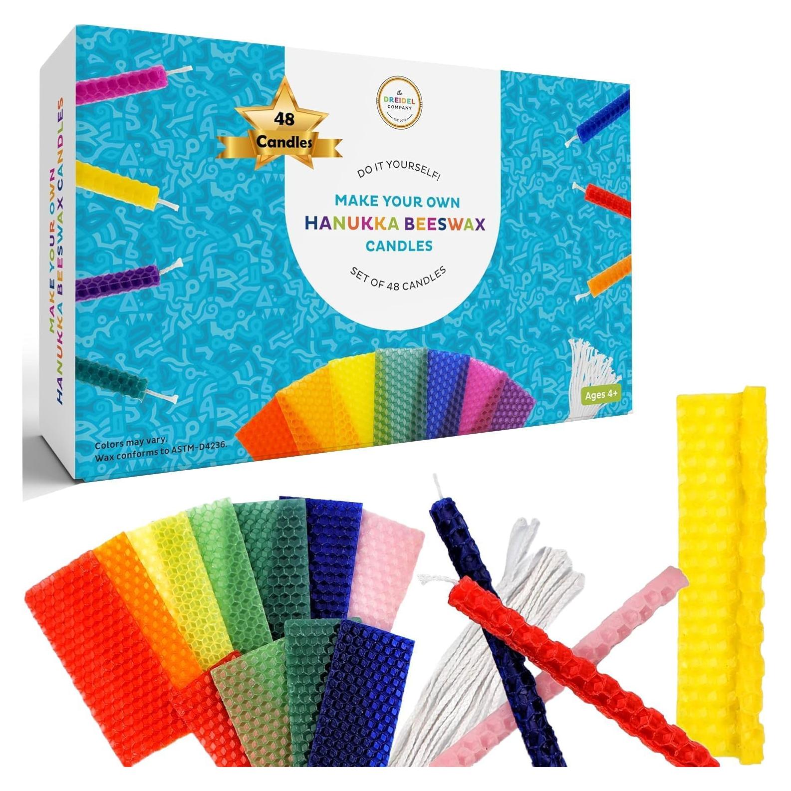 Kit de Velas de Cera de Abeja La Compañía Dreidel 96 Unidades