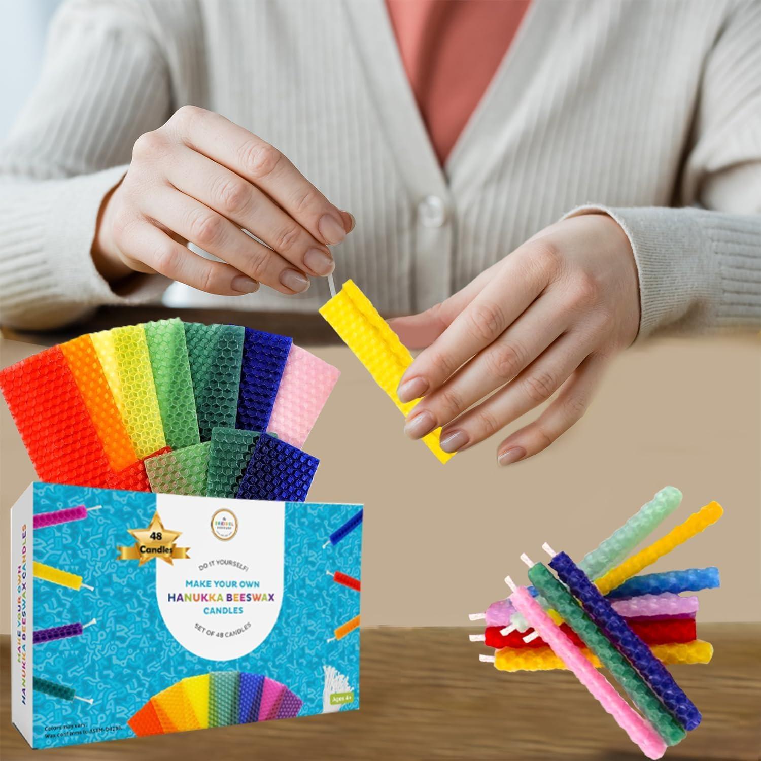 Kit de Velas de Cera de Abeja La Compañía Dreidel 96 Unidades