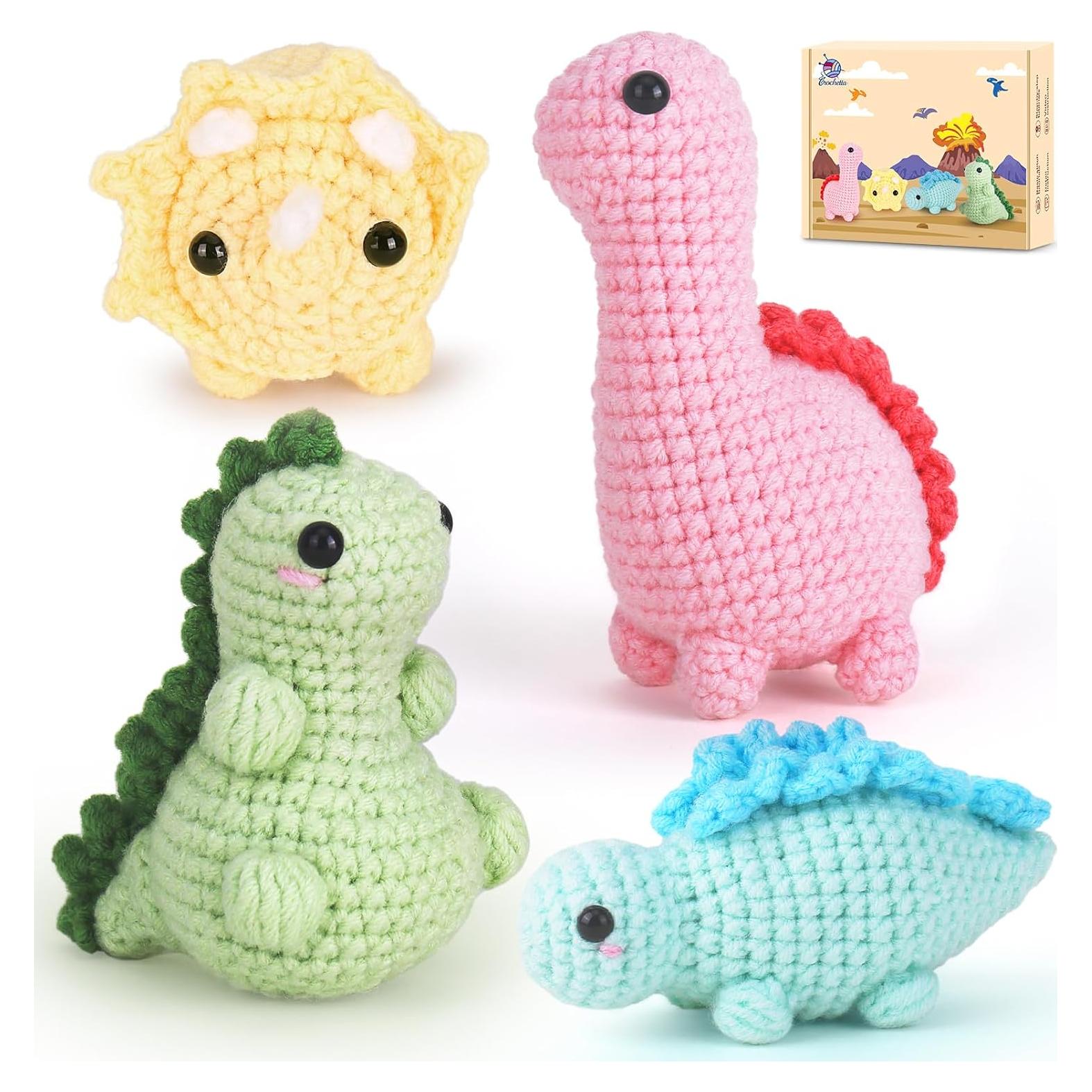 Kit de Crochet Dinosaurios Crochetta para Principiantes - 29 Piezas