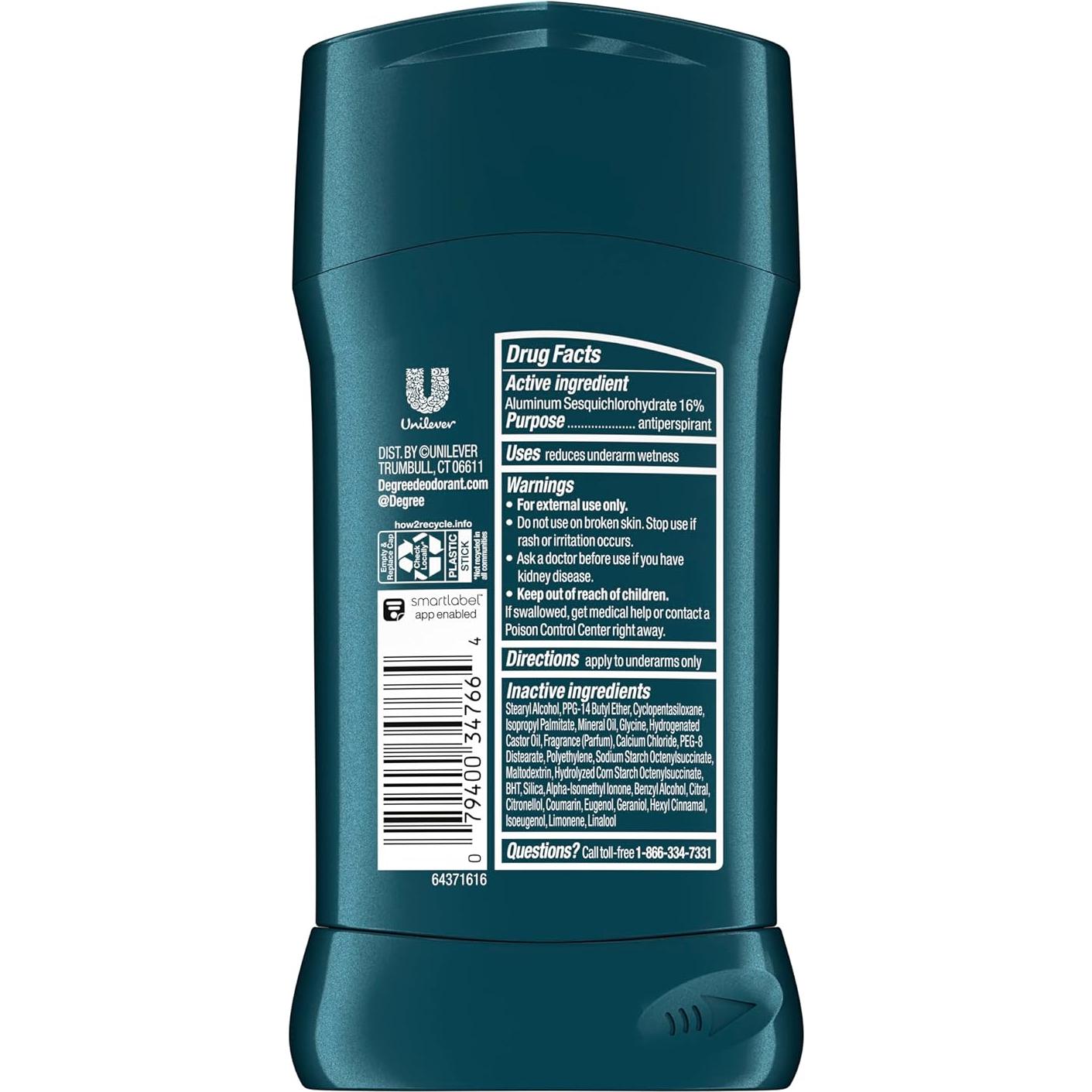 Antitranspirante Desodorante Degree Men Cool Rush 76.5 g 72 Horas